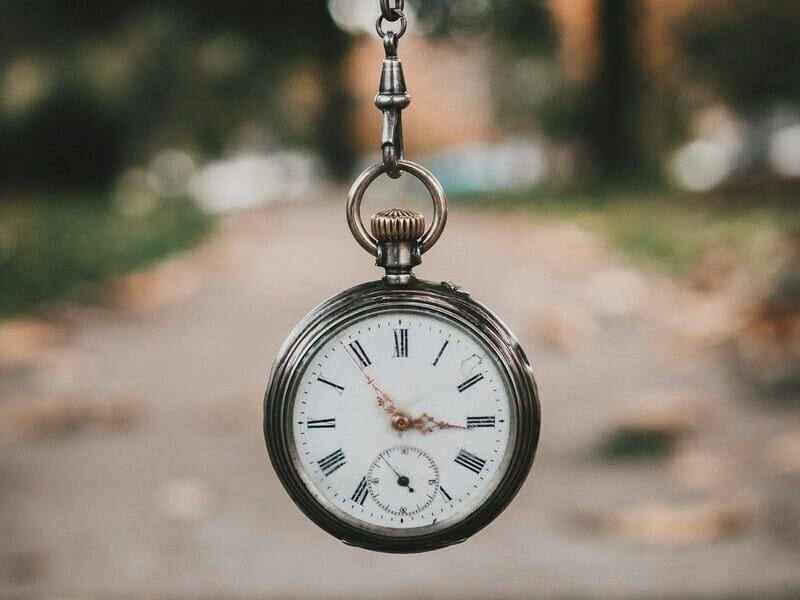 A pocket watch on a chain